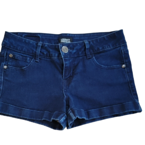 Celebrity Pink Blue Jean Shorts with Cuffed Hems Size 7 Juniors EUC